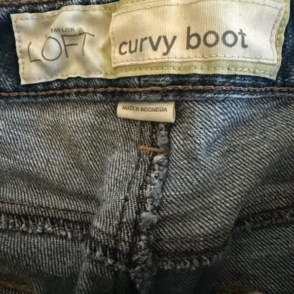 Loft Women's Sz 12 Curvy Boot Medium Wash Blue Jeans - Picture 5 of 7